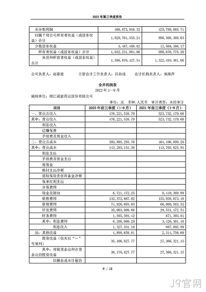 J9官网2022年第三季度⊕报告_页面_09